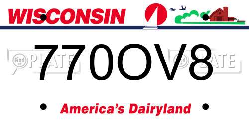 770OV8 Wisconsin License Plate