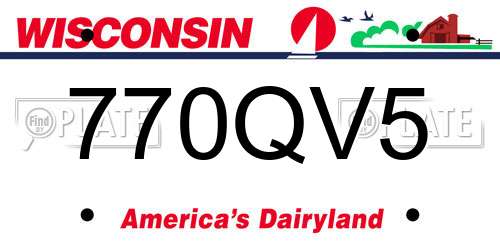 770QV5 Wisconsin License Plate