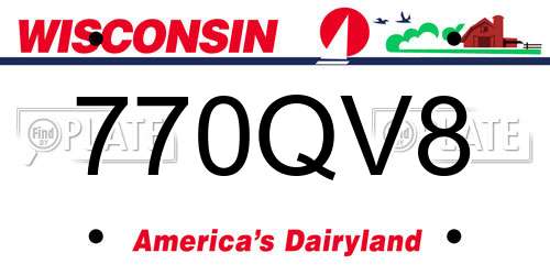 770QV8 Wisconsin License Plate