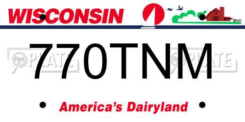 770TNM Wisconsin License Plate