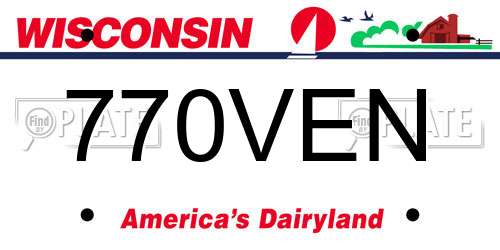770VEN Wisconsin License Plate
