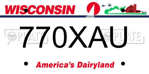 770XAU Wisconsin License Plate