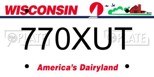 770XUT Wisconsin License Plate