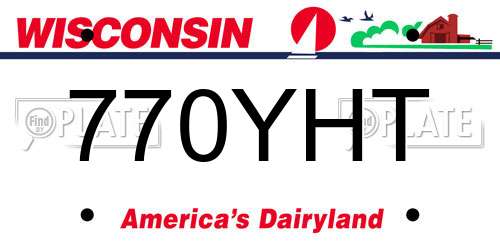 770YHT Wisconsin License Plate