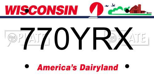 770YRX Wisconsin License Plate