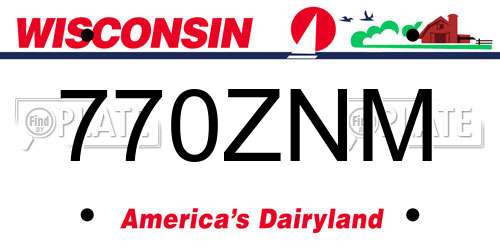 770ZNM Wisconsin License Plate