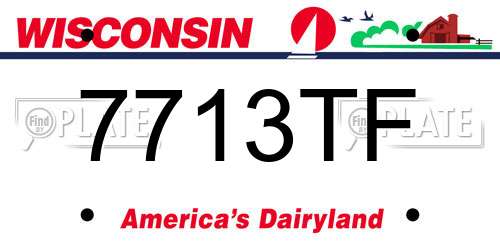 7713TF Wisconsin License Plate