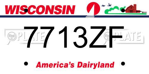 7713ZF Wisconsin License Plate