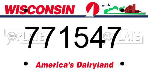 771547 Wisconsin License Plate