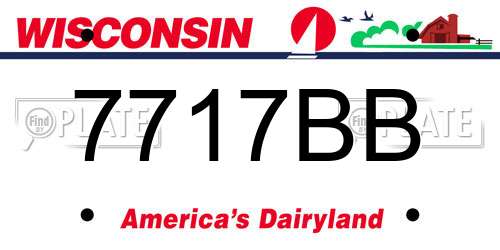 7717BB Wisconsin License Plate