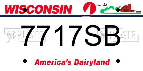 7717SB Wisconsin License Plate