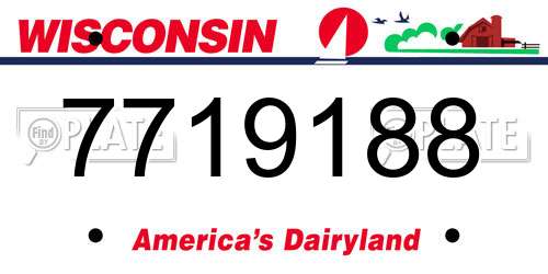 7719188 Wisconsin License Plate