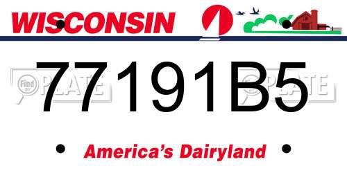 77191B5 Wisconsin License Plate