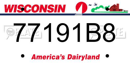 77191B8 Wisconsin License Plate