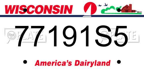 77191S5 Wisconsin License Plate