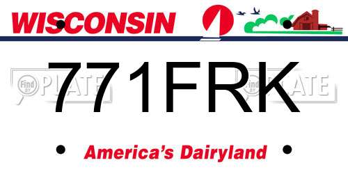 771FRK Wisconsin License Plate