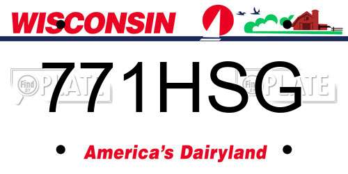 771HSG Wisconsin License Plate