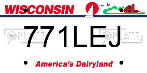 771LEJ Wisconsin License Plate