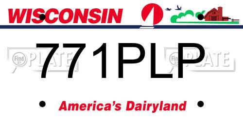 771PLP Wisconsin License Plate