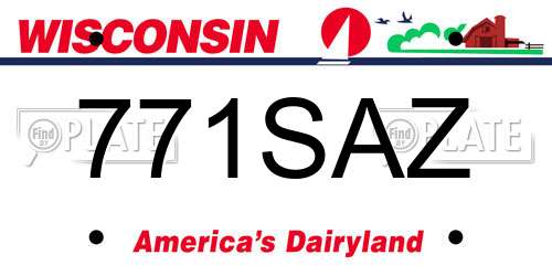 771SAZ Wisconsin License Plate