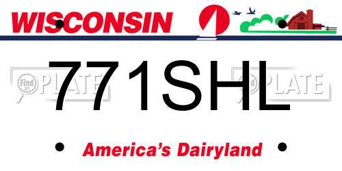 771SHL Wisconsin License Plate