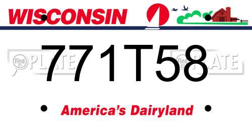 771T58 Wisconsin License Plate