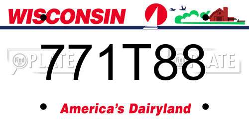 771T88 Wisconsin License Plate