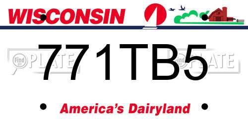 771TB5 Wisconsin License Plate