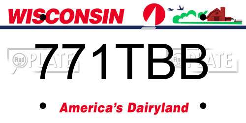 771TBB Wisconsin License Plate