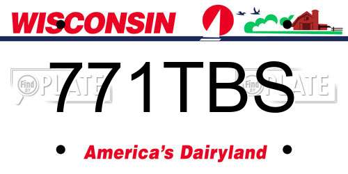 771TBS Wisconsin License Plate
