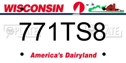 771TS8 Wisconsin License Plate