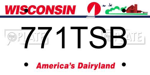 771TSB Wisconsin License Plate
