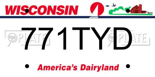 771TYD Wisconsin License Plate