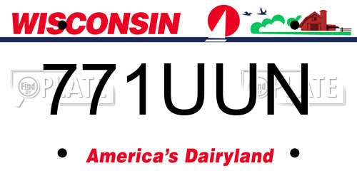 771UUN Wisconsin License Plate