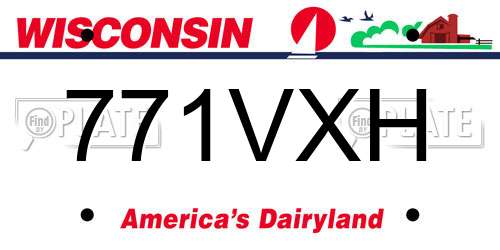 771VXH Wisconsin License Plate