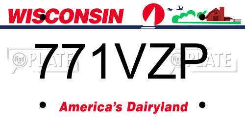 771VZP Wisconsin License Plate