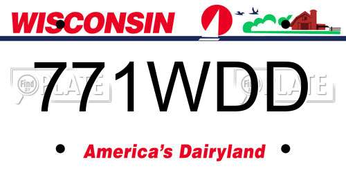 771WDD Wisconsin License Plate