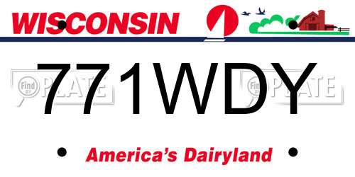 771WDY Wisconsin License Plate