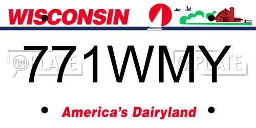 771WMY Wisconsin License Plate