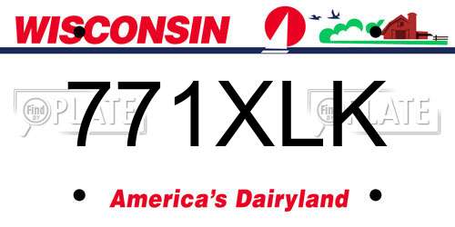 771XLK Wisconsin License Plate