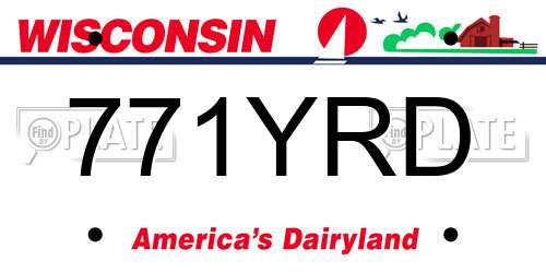 771YRD Wisconsin License Plate