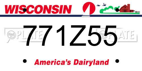 771Z55 Wisconsin License Plate