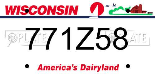 771Z58 Wisconsin License Plate