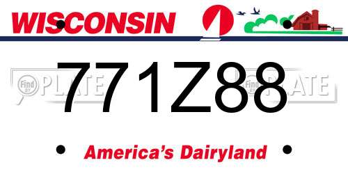 771Z88 Wisconsin License Plate