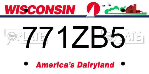 771ZB5 Wisconsin License Plate
