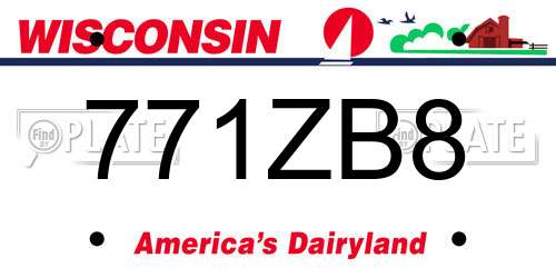 771ZB8 Wisconsin License Plate