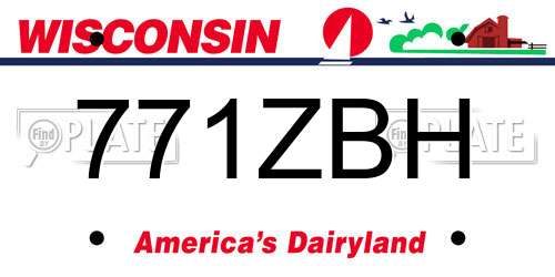 771ZBH Wisconsin License Plate