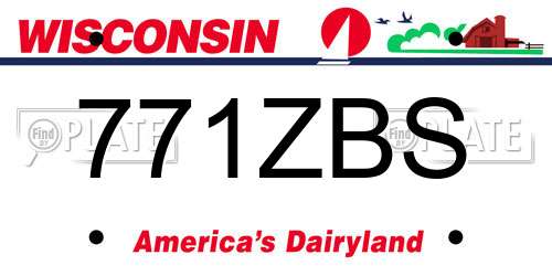771ZBS Wisconsin License Plate