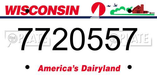 7720557 Wisconsin License Plate