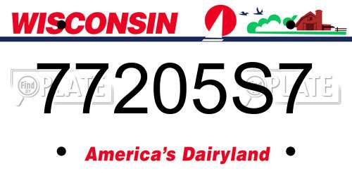 77205S7 Wisconsin License Plate